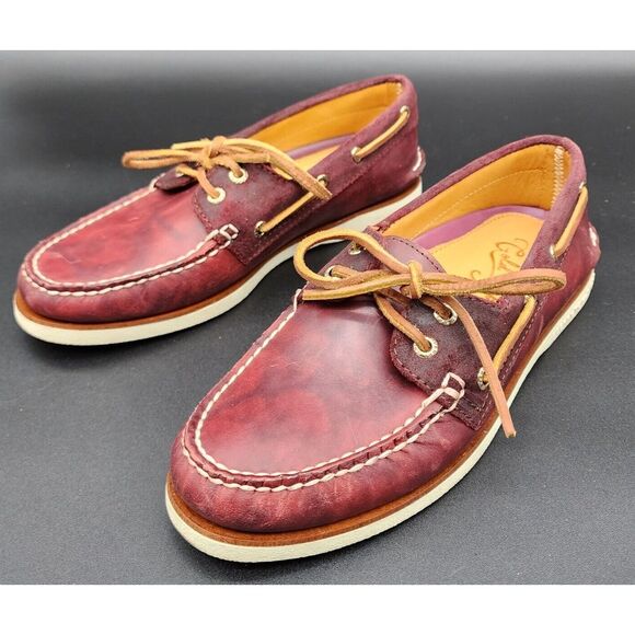 Sperry Top-Sider Mens 7M Gold Cup Suede Crimson Multitone‎ Red Brown STS15887 - Picture 1 of 8